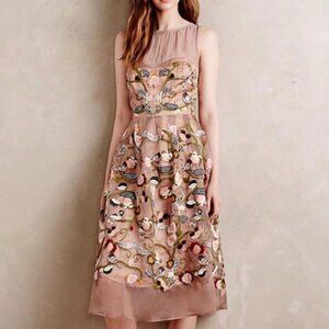 Anthropologie Moulinette Soeurs Embroidered Beaded Sequin Dress 6P